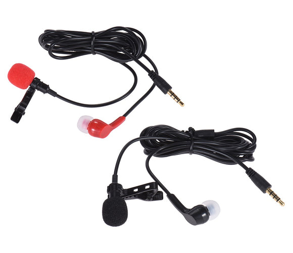 Portable Clip-on Lapel Microphone with Earpiece